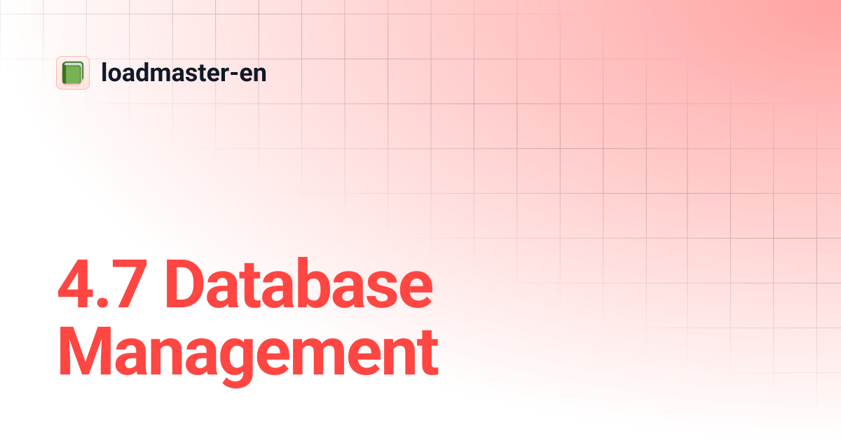 4.7 Database Management | loadmaster-en